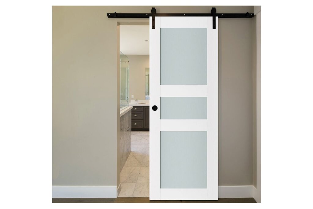 Nova Triplex 029 Soft White Laminated Modern Interior Door - Barn Door
