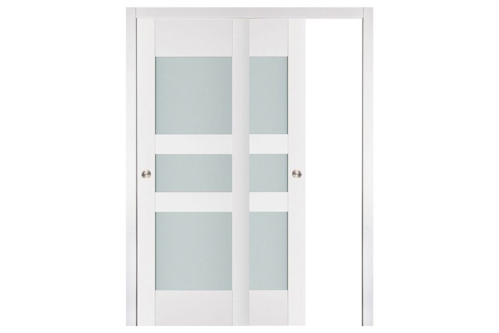 Nova Triplex 036 Soft White Laminated Modern Interior Door - Bypass Door