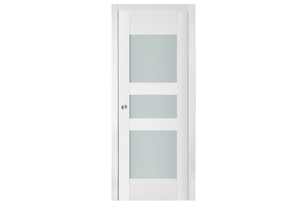 Nova Triplex 036 Soft White Laminated Modern Interior Door - Single Pocket