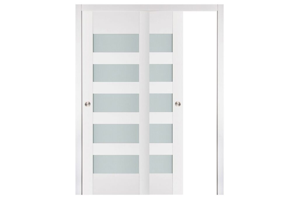Nova Triplex 040 Soft White Laminated Modern Interior Door - Bypass Door