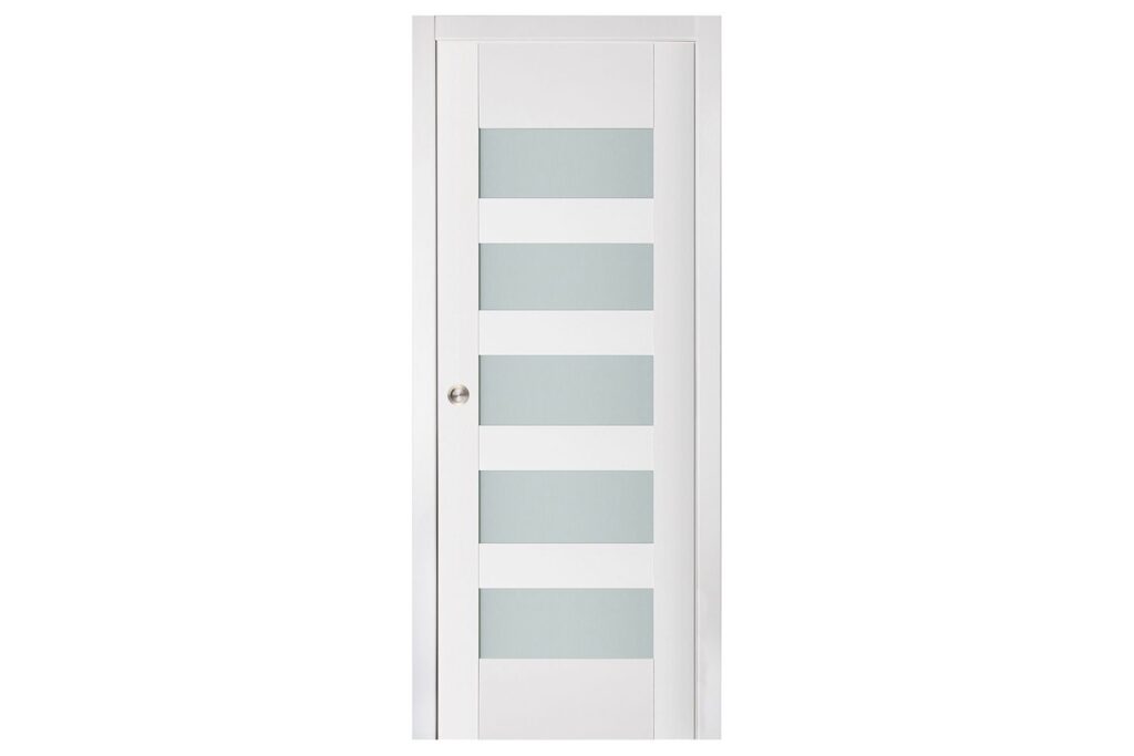 Nova Triplex 040 Soft White Laminated Modern Interior Door - Single Pocket