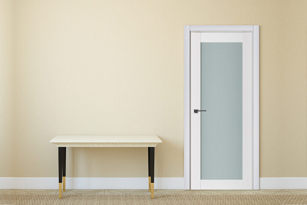 Nova Triplex 054 Soft White Laminated Modern Interior Door