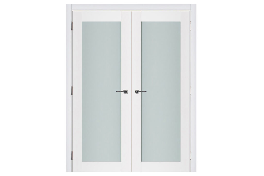 Nova Triplex 054 Soft White Laminated Modern Interior Door - Double Door