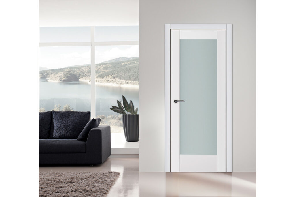 Nova Triplex 056 Soft White Laminated Modern Interior Door