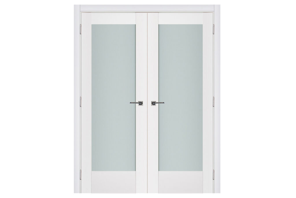 Nova Triplex 056 Soft White Laminated Modern Interior Door - Double Door