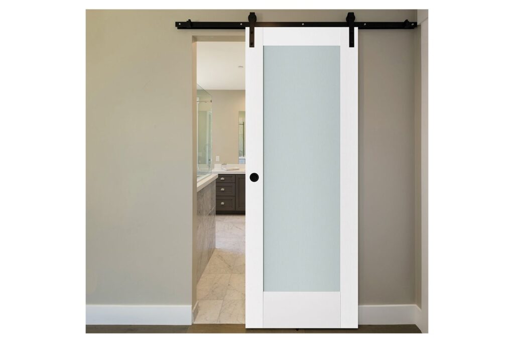 Nova Triplex 056 Soft White Laminated Modern Interior Door - Barn Door