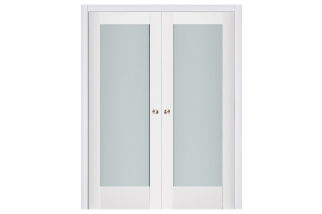 Nova Triplex 056 Soft White Laminated Modern Interior Door - Double Pocket