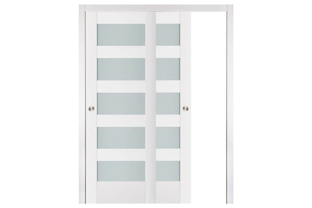 Nova Triplex 057 Soft White Laminated Modern Interior Door - Bypass Door