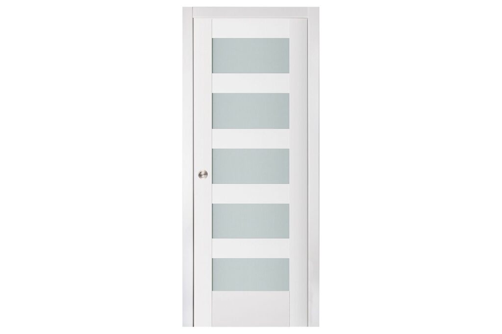 Nova Triplex 057 Soft White Laminated Modern Interior Door - Single Pocket