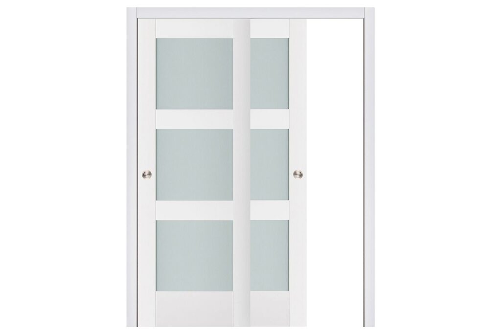 Nova Triplex 058 Soft White Laminated Modern Interior Door - Bypass Door