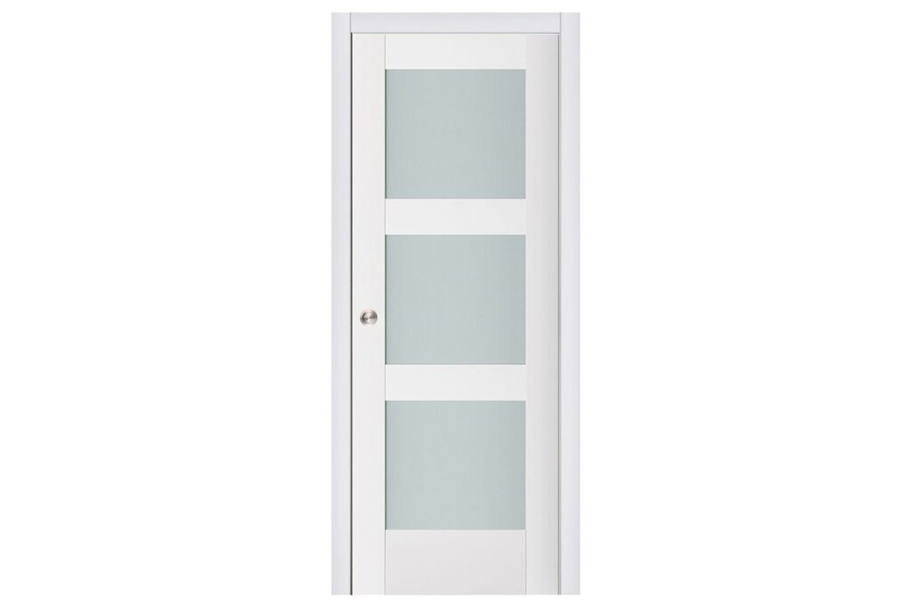 Nova Triplex 058 Soft White Laminated Modern Interior Door - Single Pocket