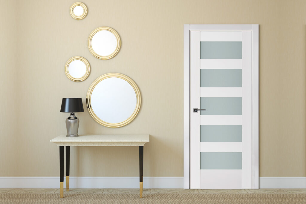 Nova Triplex 059 Soft White Laminated Modern Interior Door