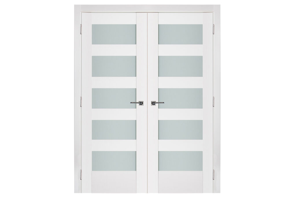 Nova Triplex 059 Soft White Laminated Modern Interior Door - Double Door