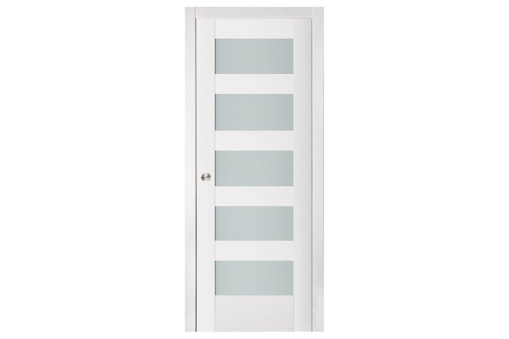 Nova Triplex 059 Soft White Laminated Modern Interior Door - Single Pocket