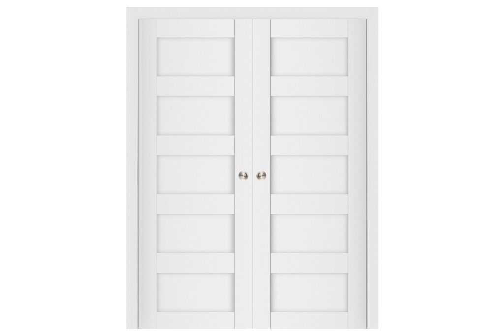 Nova Stile 022 Soft White Laminated Modern Interior Door - Double Pocket