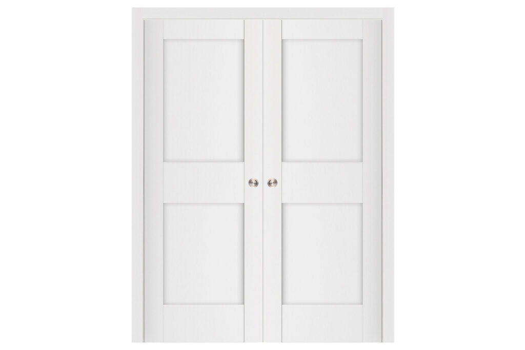 Nova Stile 023 Soft White Laminated Modern Interior Door - Double Pocket