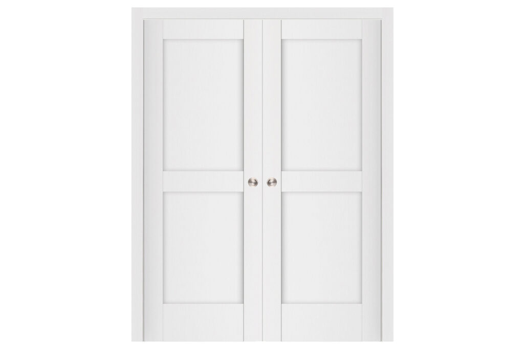 Nova Stile 024 Soft White Laminated Modern Interior Door - Double Pocket