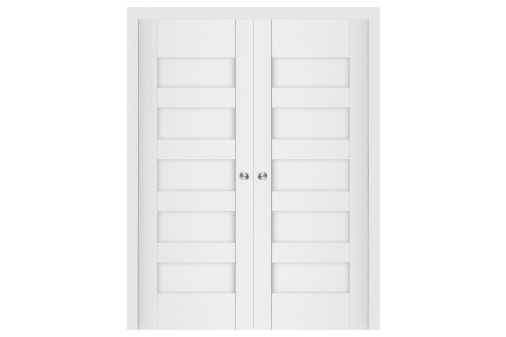 Nova Stile 040 Soft White Laminated Modern Interior Door - Double Pocket