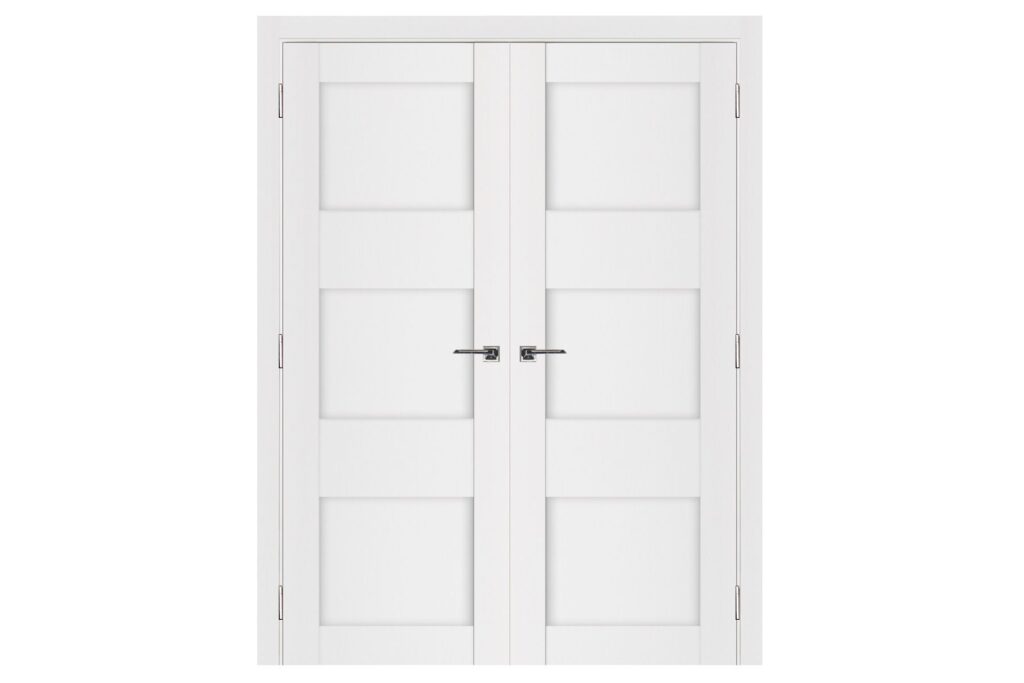 Nova Stile 044 Soft White Laminated Modern Interior Door - Double Door