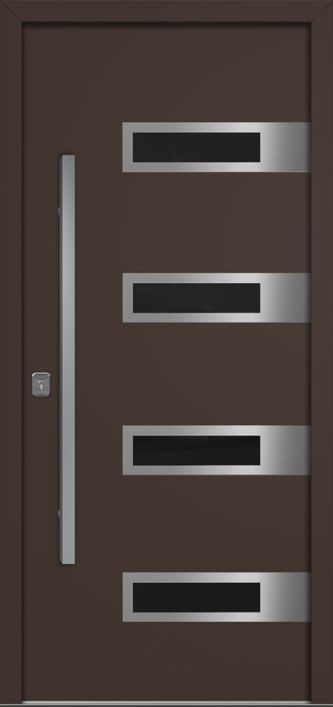Nova Inox S4 Brown Modern Exterior Door Right-in