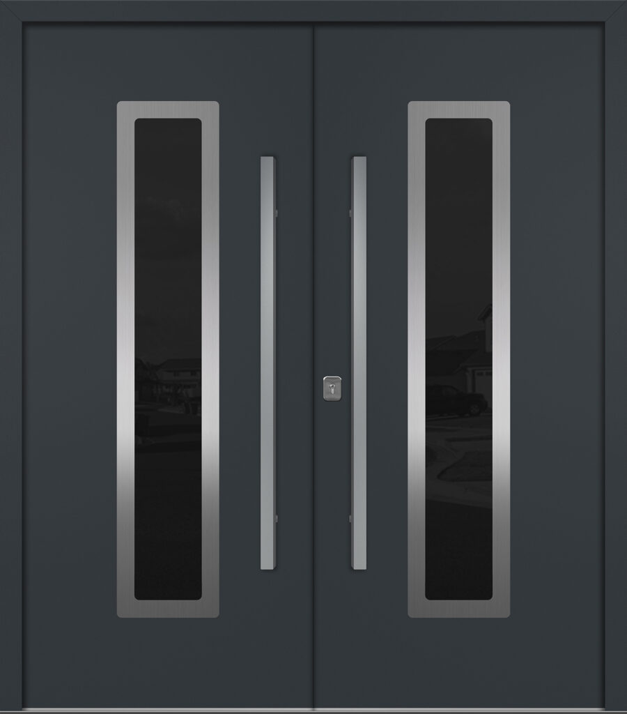 Nova Inox S1 Gray Modern Exterior Double Door Right-in