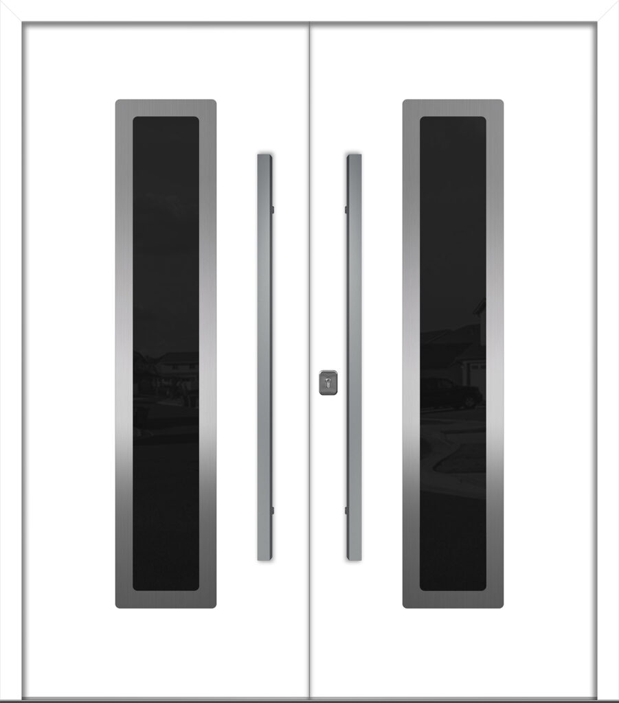 Nova Inox S1 White Modern Exterior Double Door Right-in