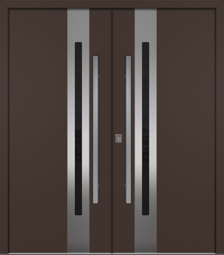 Nova Inox S2 Brown Modern Exterior Double Door Right-in