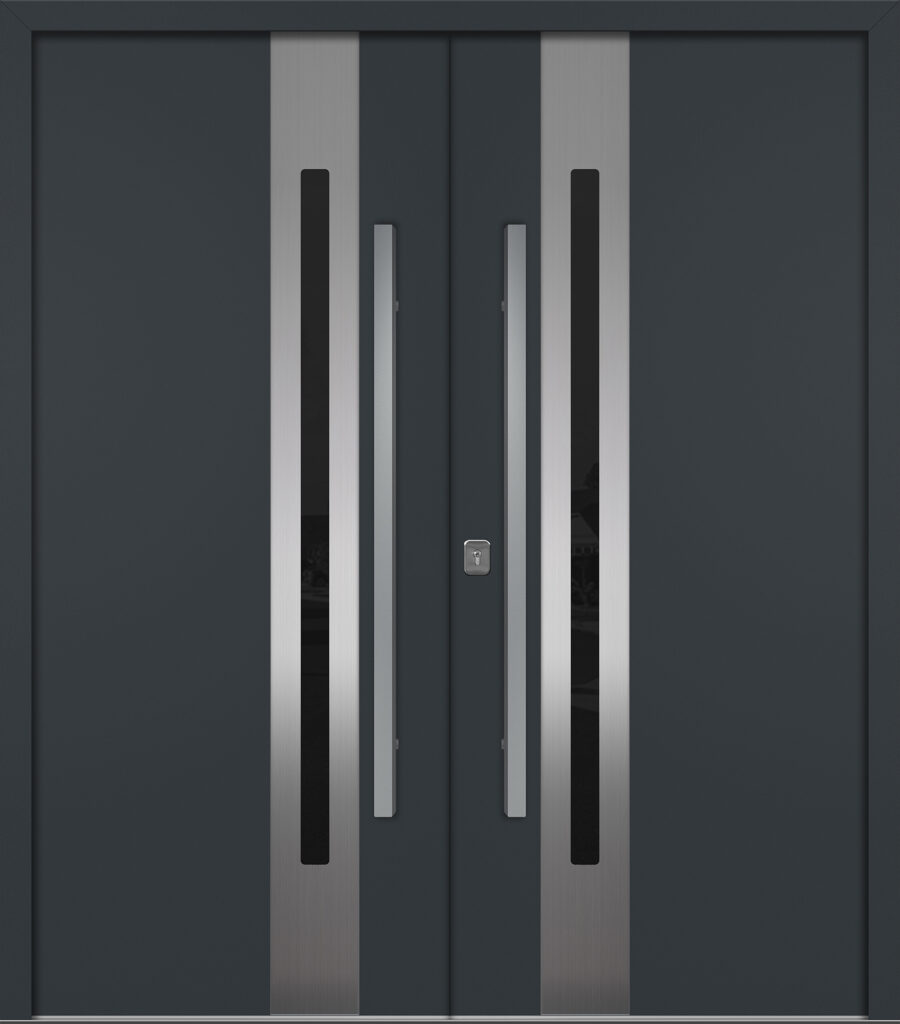 Nova Inox S2 Gray Modern Exterior Double Door Right-in