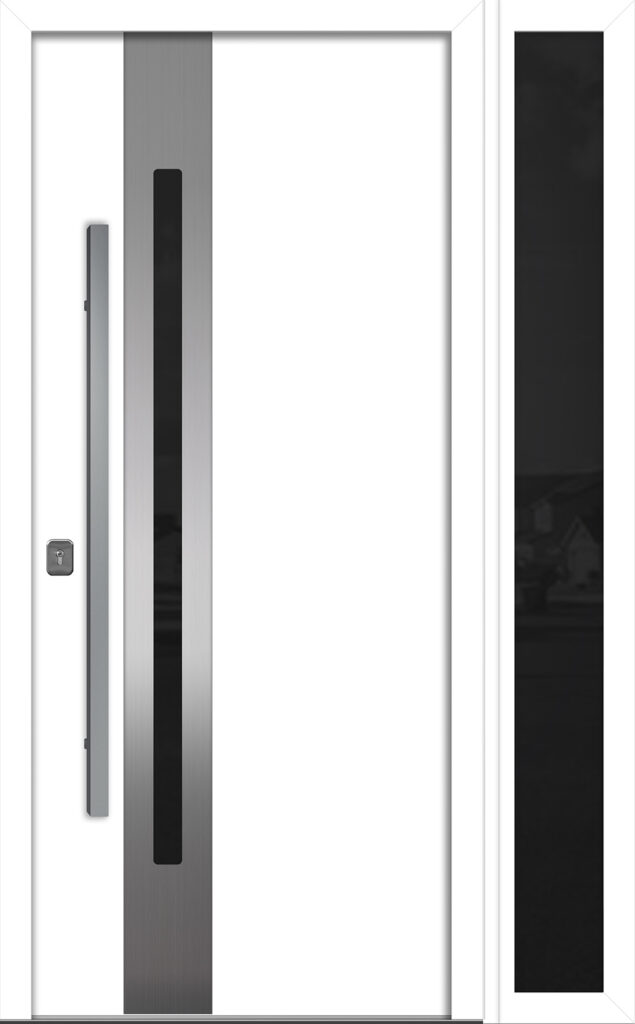 Nova Inox S2 White Modern Exterior Door w Right Sidelight Right-in
