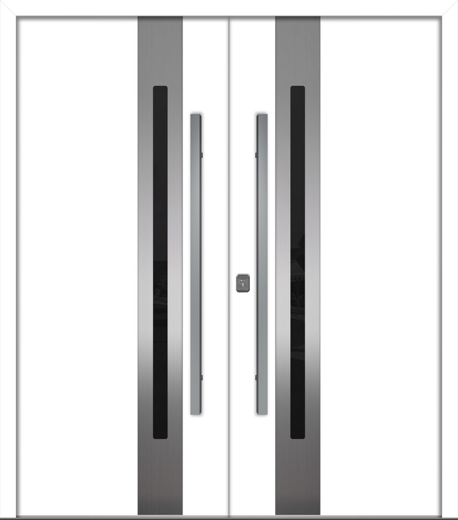 Nova Inox S2 White Modern Exterior Double Door Right-in