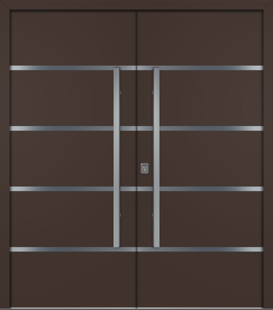 Nova Inox S3 Brown Modern Exterior Double Door Right-in