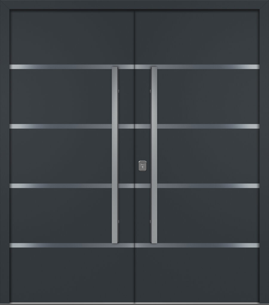 Nova Inox S3 Gray Modern Exterior Double Door Right-in