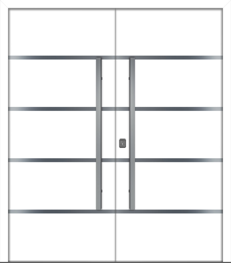 Nova Inox S3 White Modern Exterior Double Door Right-in