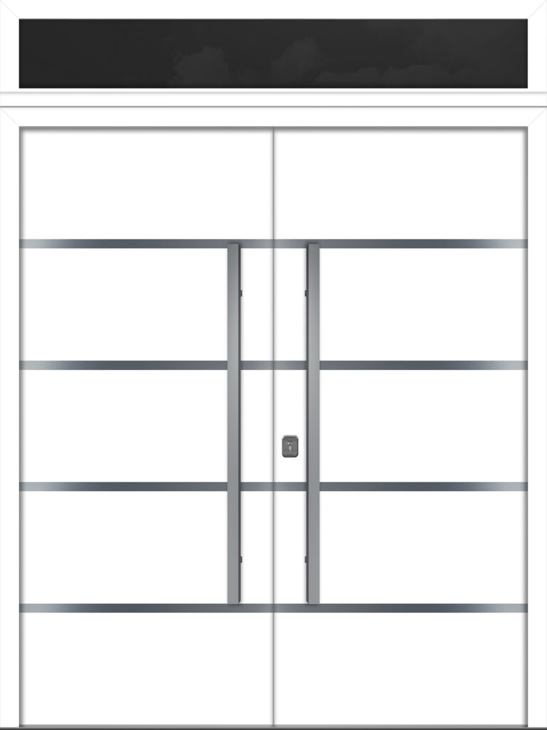 Nova Inox S3 White Modern Exterior Double Door w Transom Right-in