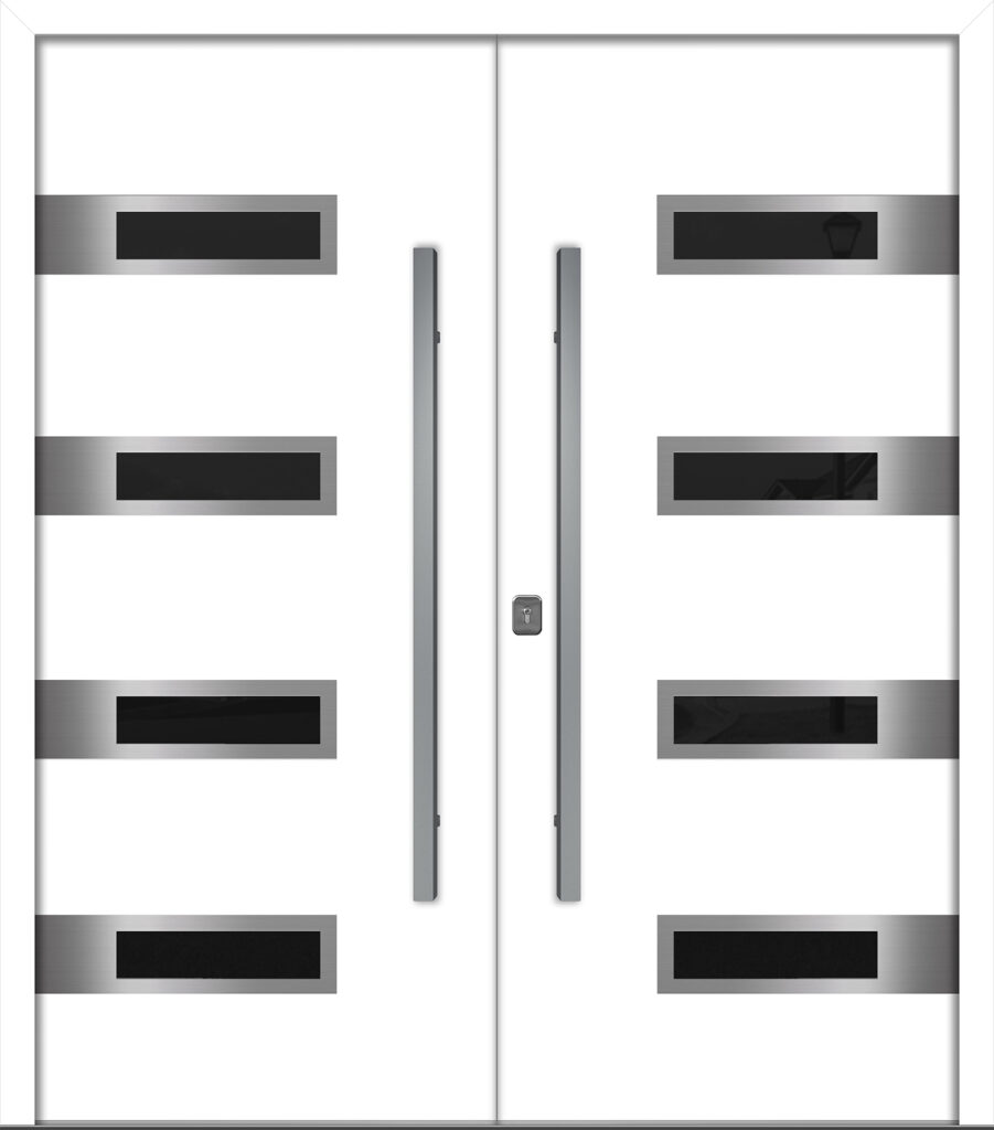 Nova Inox S4 White Modern Exterior Double Door Right-in