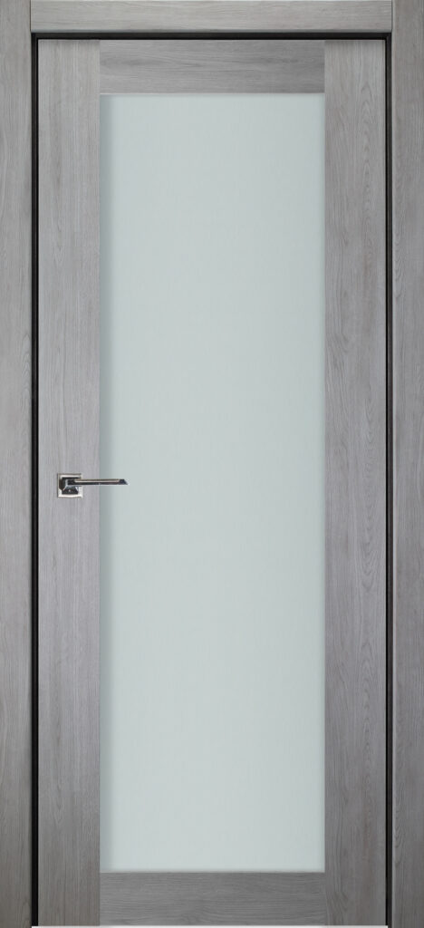 Nova Italia Light Gray 1-Lite Laminated French Door