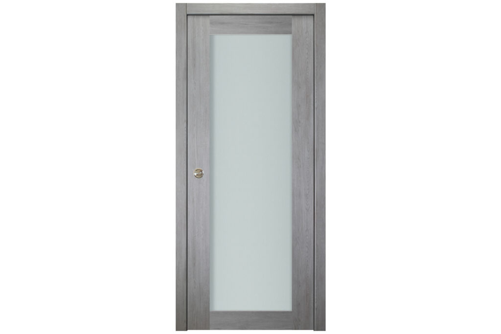 Italia 1-Lite French Interior Door Light Gray Single Pocket