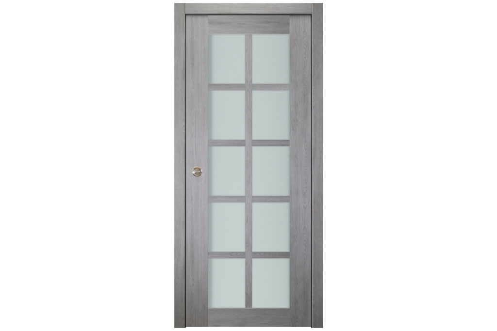 Italia 10-Lite French Interior Door Light Gray Single Pocket