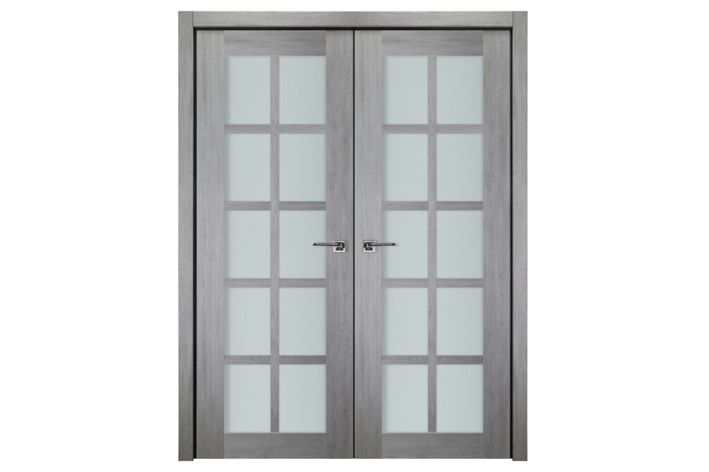 Italia 10-Lite French Interior Door Light Gray Double Door