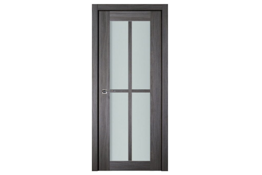 Italia 4-Lite Vertical French Interior Door Swiss Elm Single Door