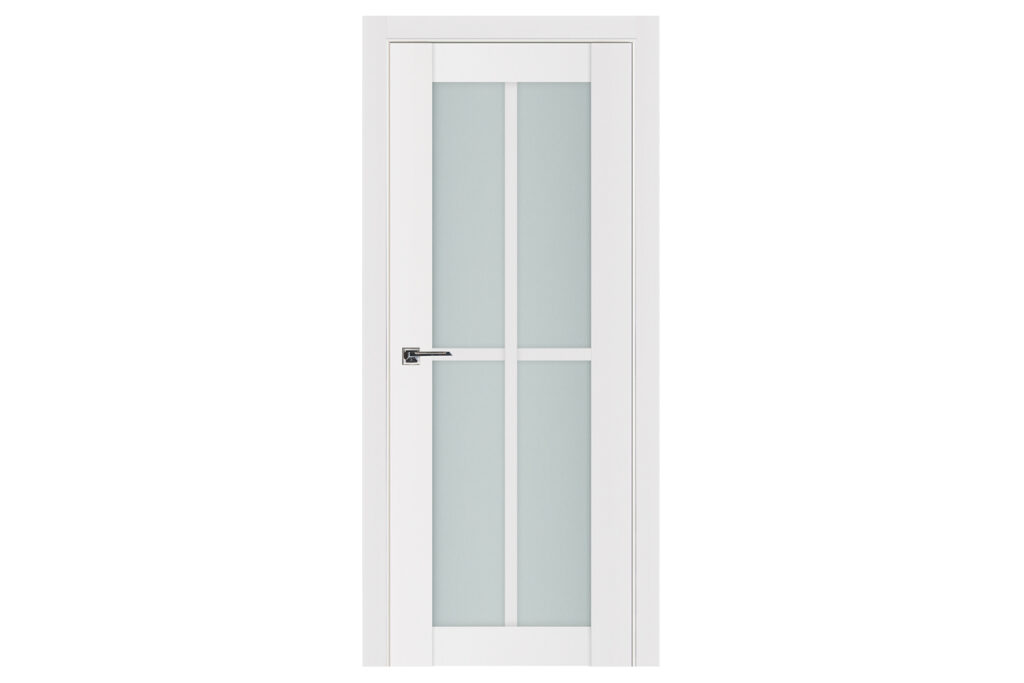 Italia 4-Lite Vertical French Interior Door Alaskan White Single Door